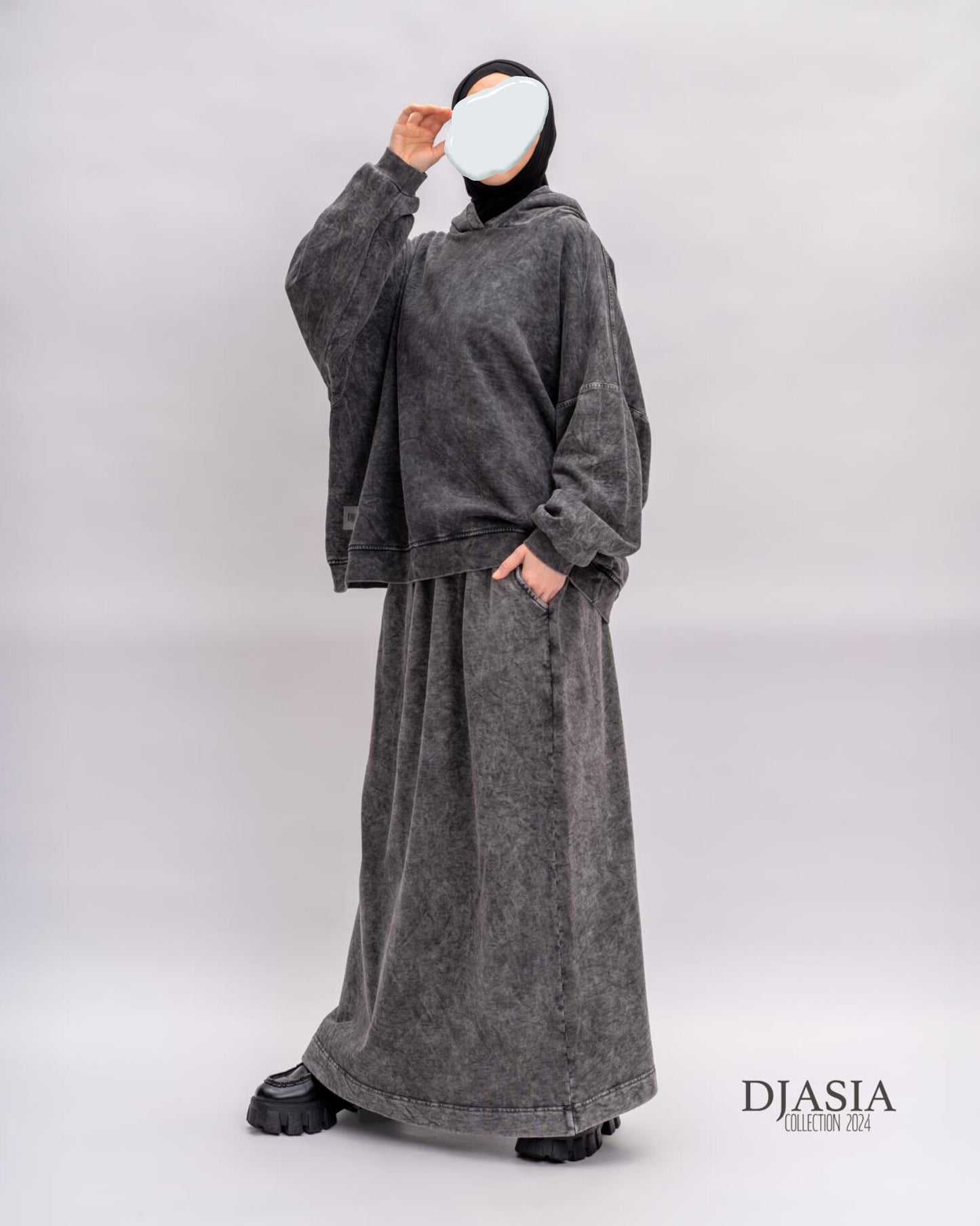 Sweat capuche oversize avec jupe